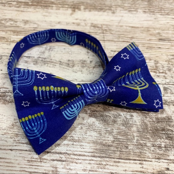 Hanukkah bow tie Star of David bow tie Hanukkah gift boys holiday tie blue tie - Picture 2 of 4